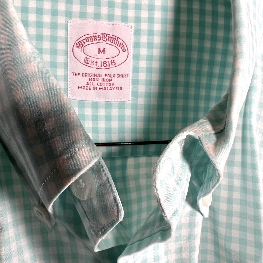Brooks brothers dress shirt. Medium, sea foam color.